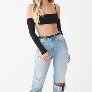 Open-Shoulder Crop Top